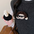 Fabric Plush Funny Cartoon Character Brooch Creative Niche Personality Fall Winter Apparel Accessory view 4