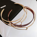 Resin Marbled Geometric Round Twisted Double Layer Alloy Choker Necklace For Women view 3