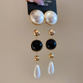 18K Gold Plated Faux Pearl Round Waterdrop Tassel Court Style Drop Earrings With Silver Pins view 2