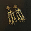 Vintage Ethnic Rhinestone Flower Teardrop Tassel Pendant Alloy Luxury Bohemian Women's Earrings view 3