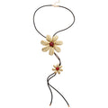 Light Luxury Iron Flower Pendant Tassel Sweater Necklace Statement Floral Choker view 5