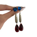 Acrylic Teardrop Tassel Drop Earrings With Silver Pins, French Palace Light Luxury Style view 5