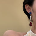 Acrylic Teardrop Tassel Drop Earrings With Silver Pins, French Palace Light Luxury Style view 4