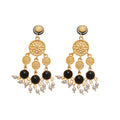 French Court Style Acrylic Round Pearl Tassel Drop Earrings With Silver Pins view 5