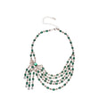 Copper Zircon Bow Asymmetrical Tassel Necklace French Court Style Elegant Collarbone Chain For Women view 5