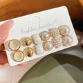 Light Luxury French Court Faux Pearl Geometric Round Stud Earrings For Women view 1