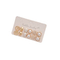 Light Luxury French Court Faux Pearl Geometric Round Stud Earrings For Women view 5