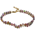 European Court Style Double Layer Agate Pearl Beaded Round Geometric Bangle Bracelet view 5