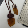 Maillard Style Acrylic Horn Look Irregular Square Pendant Sweater Necklace For Women Bohemian Jewelry view 4