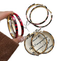 Maillard Retro Leopard Print Flocked Leather Geometric Round Hoop Earrings With Silver Pins view 5
