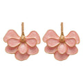 Sweet Style Alloy Ginkgo Leaf Flower Double Layer Drop Earrings With Silver Pins view 5