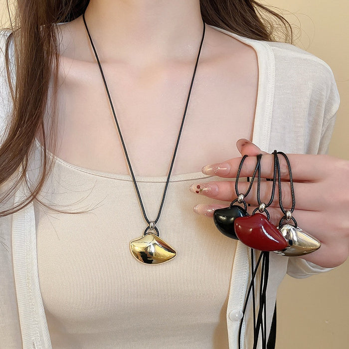 Light Luxury Alloy Irregular Geometric Pendant Sweater Necklace For Women