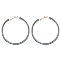 Silver Needle Denim Fabric Geometric Round Pendant Hoop Earrings Korean Minimalist Fashion Jewelry view 5