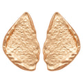 European American Minimalist Crumpled Metal Triangle Thick Edge Drop Earrings view 5