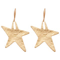 Metal Star Drop Earrings With Crumpled Irregular Pendant, European Minimalist Ear Hook Jewelry view 5