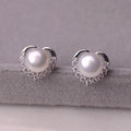 Korean Style Heart Stud Earrings For Women Sweet Faux Pearl Everyday Fashion Jewelry view 1