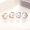 Korean Style Heart Stud Earrings For Women Sweet Faux Pearl Everyday Fashion Jewelry view 3