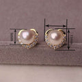 Korean Style Heart Stud Earrings For Women Sweet Faux Pearl Everyday Fashion Jewelry view 4
