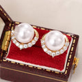Korean Style Heart Stud Earrings For Women Sweet Faux Pearl Everyday Fashion Jewelry view 2