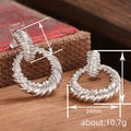Round Metal Stud Earrings For Women, Trendy French Style Cross Border Fashion Jewelry Accessory view 3