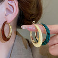Acrylic Hollow Round Hoop Earrings Retro Hong Kong Style Maillard Geometric Drop Earrings view 1