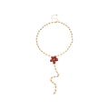 Old Money Style Resin Flower Geometric Long Sweater Necklace Vintage Light Luxury Pendant view 5