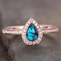 Minimalist Teardrop Ring For Women Irregular Shape Faux Turquoise Elegant Fashion Jewelry view 2