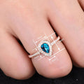 Minimalist Teardrop Ring For Women Irregular Shape Faux Turquoise Elegant Fashion Jewelry view 4
