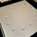 Korean Style Swarovski Pearl Round Beaded Necklace French Court Light Luxury Choker For Women view 2