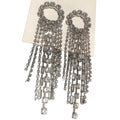 Copper Geometric Round Rhinestone Tassel Drop Earrings With Silver Needle Minimalist Light Luxury Style view 5