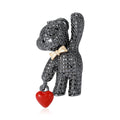 Alloy Rhinestone Bear Heart Brooch For Dress And Lapel Decoration view 2