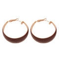 Frosted Solid Color Metal Hoop Earrings With Silver Needle, Minimalist European Style Women's Jewelry view 5