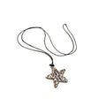 Ethnic Style Wax Cord Necklace With Metal Leopard Heart Star Dog Bow Pendants view 5