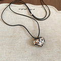 Ethnic Style Wax Cord Necklace With Metal Leopard Heart Star Dog Bow Pendants view 3