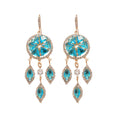 Sparkling Zircon Round Rhombus Tassel French Court Style Drop Earrings view 5