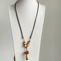 Cute Cartoon Mushroom Pendant Cord Wood Bead Sweater Necklace Round Geometric Vacation Style For Women view 3
