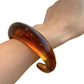 Vintage Maillard Resin Irregular Geometric Wide Bangle For Women Autumn Winter Fashion Jewelry view 5