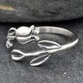 Simple Fresh Tulip Ring For Women, Open Adjustable Minimalist Finger Ring, New Fashion Jewelry view 3