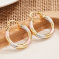 Korean Style Three Color Metal Ear Cuffs For Women Line Texture Elegant Fashion Jewelry Earrings view 2