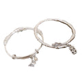 New Chinese Style Copper Open Bangle With Lotus Peace Bamboo Joint Character Design view 5