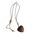 Maillard Vintage Wooden Heart Bamboo Sweater Necklace Ethnic Minimalist Fall Winter Pendant view 5