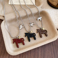Light Luxury Alloy Pony Star Horseshoe Pendant Sweater Necklace For Women view 3