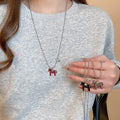 Light Luxury Alloy Pony Star Horseshoe Pendant Sweater Necklace For Women view 2