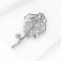 Alloy Rhinestone Rose Flower Brooch For Elegant Women's Clothing Decoration view 4
