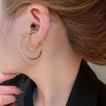 Western Style Irregular Round Twisted Metal Clip-on Earrings Geometric Ear Cuff Jewelry view 3