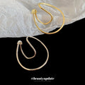Western Style Irregular Round Twisted Metal Clip-on Earrings Geometric Ear Cuff Jewelry view 2