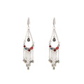 Vintage Ethnic Zircon Teardrop Chandelier Chain Tassel Alloy Crystal Fringe Statement Earrings view 5