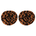 Fabric Leopard Print Flower Drop Earrings, European American Statement Style For Women view 5