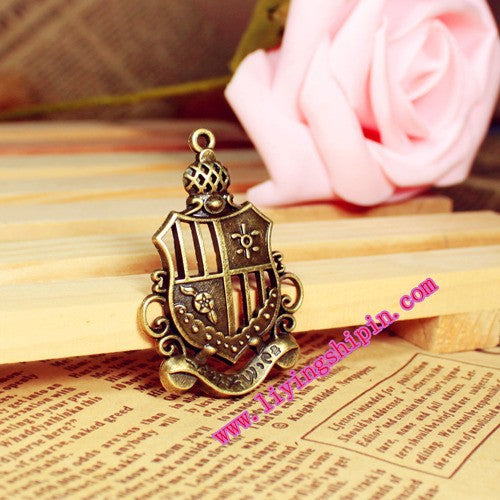 Vintage Military Badge Charm Pendant 45x31mm