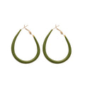 Metal Hoop Earrings With Enamel Round Twisted Rhombus Teardrop Pendant Fresh Forest Style view 5